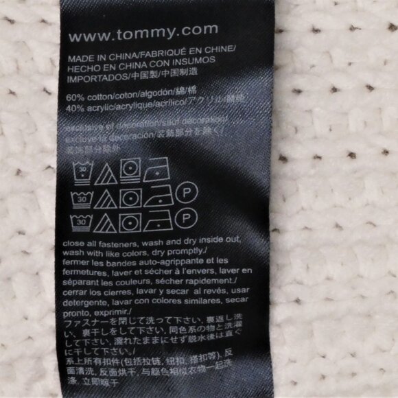 Tommy Hilfiger White Cotton Blend Sweater Cape Size XS / S - Picture 10 of 10